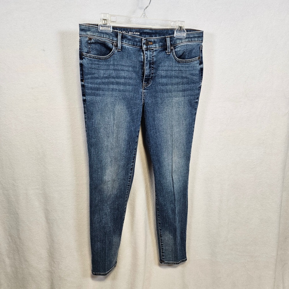 Talbots Flawless Slim Ankle Jeans Womens 10‎ Medium Wash Blue Stretch Denim